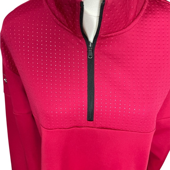 Adidas golf clima warm quarter-zip pink pullover - Picture 5 of 7